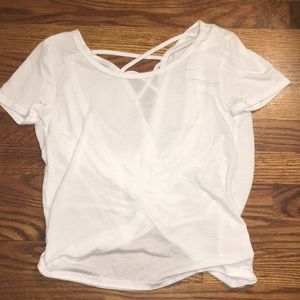 Zella Girl Short Sleeve Criss-Cross Back Shirt